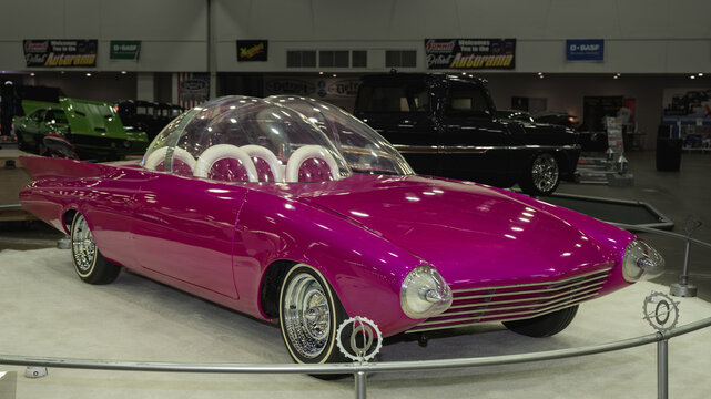 DETROIT, MI/USA - March 4, 2022: A 1960 Corvair tribute to Darryl Starbird's "Forcasta" futuristic car.
