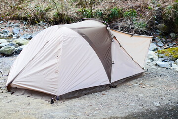 touristic tent in the forest