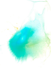 Rounded emerald bubble for celebratory text or wedding card. Volumetric aerial pattern for fresh spring design. 3d cosmic splash in azure gradient. Vibrant wallpaper in spirit of the awakening nature.