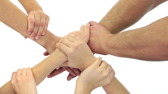 group of people holding hands