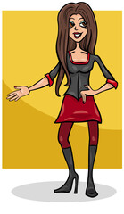 cartoon beautiful woman character