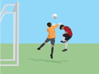 Goalkeeper silhouette in illustration graphic vector