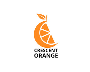 abstract crescent orange logo design