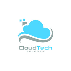  Cloud tech & Digital logo Design illustration