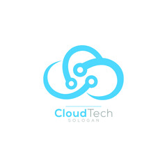 Cloud technology & Digital logo Design vector illustration
