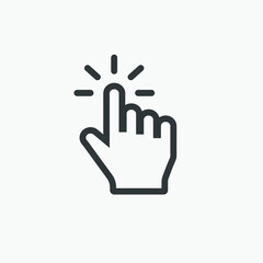 Fototapeta premium Hand finger touch, click, point icon vector isolated