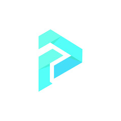 P 3D Letter Development technology logo Design Illustration white Background