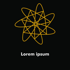 monogram style atomic molecule logo illustration