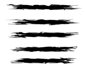 Hand Drawn Paint Brush Stroke Isolated On White Background. Black Grunge. Vector