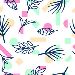 Fototapeta na wymiar seamless pattern leaves, seamless design suitable for printing on fabrics.