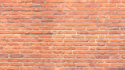 Old red brick wall. Background.