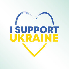 Support Ukraine, Heart icon with colors of Ukrainian flag