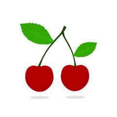 red fresh cherries vector suitable for design addition