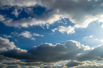 fluffy clouds and blue sky,arranged in an interesting form