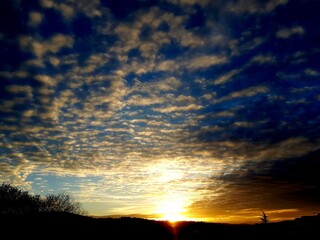 Sunset in a cloudy day