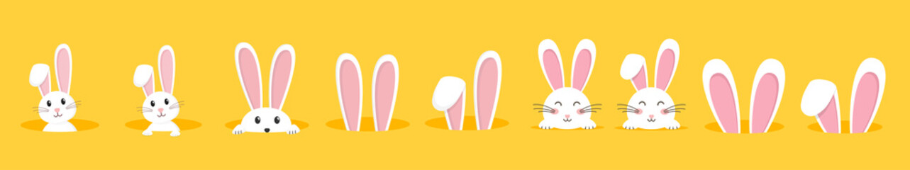Easter rabbit, easter Bunny. Vector illustration.