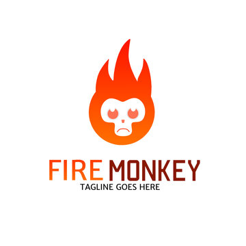 Template logo fire monkey