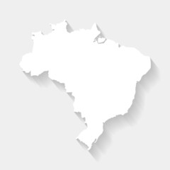 White Brazilia map on gray background, vector, illustration