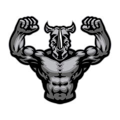 Big Muscle of Rhino Show His Athletic Body