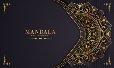 Luxury ornamental mandala background with golden arabesque pattern Arabic Islamic east style. Ramadan Style Decorative mandala. Mandala for print, poster, cover, brochure, flyer, banner