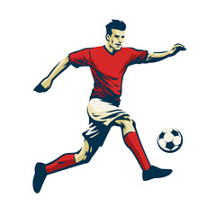 Fototapeta na wymiar Football Player Running Mascot logo