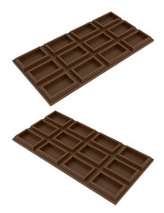 rectangular chocolate mold. 3D illustration
