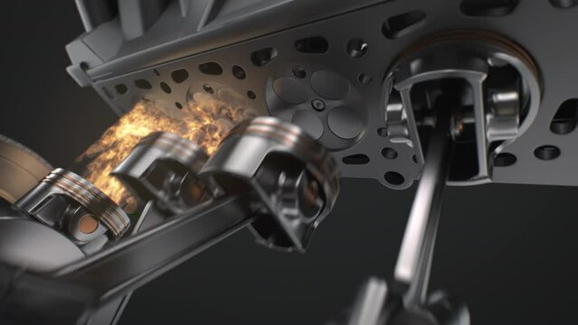 Beautiful and accurate V8- Engine Animation seamless looped (4k high-quality)