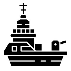 Fototapeta na wymiar warship glyph icon