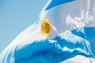 flag of argentina outdoors in Rio de Janeiro. - obrazy, fototapety, plakaty
