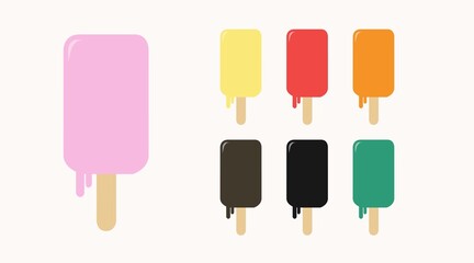 Ice Cream illustration set. Vector isolated editable illustration set of ice cream