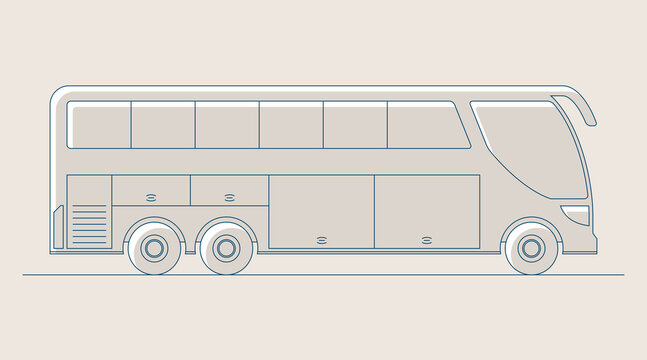 Bus icon, fill and line design, editable strokes. Side view, vector illustration, EPS 10
