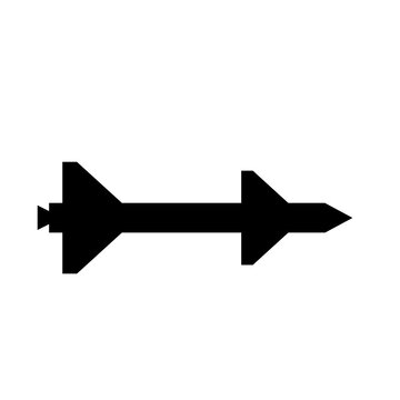 black missile icon on white background clip art preview