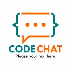 Code chat logo template illustration.