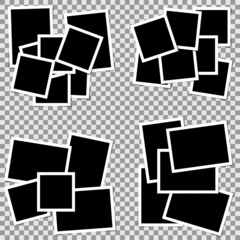 Photo frame set with blank place. Rotated photo frame concept, single isolated vintage object. Vector detailed illustration of edge for images and pictures.