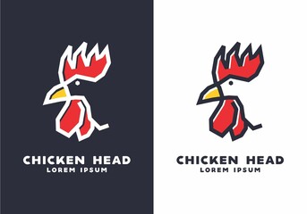 Obraz premium Stiff art style of chicken head