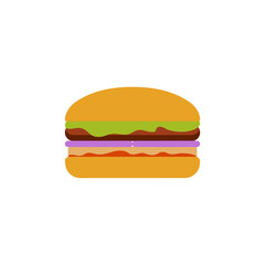 Delicious fastfood hamburger flat design burger vector illustration design illustration.