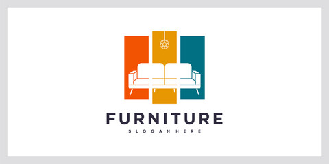 Furniture logo design with creative concept