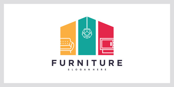 Furniture logo design with creative concept