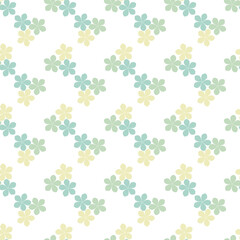 Seamless vector graphic floral pattern in gentle pastel colors. Modern design. Ideal for printing on fabrics and wallpapers.