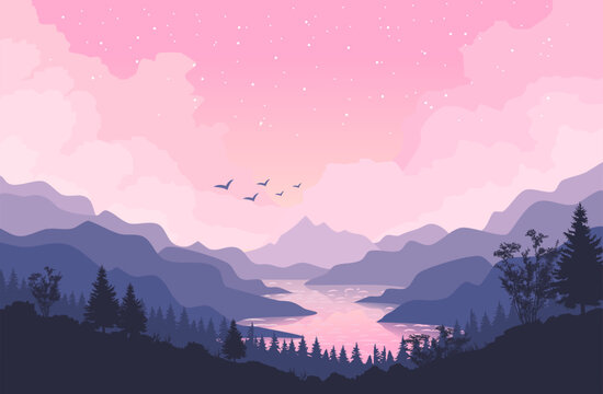 aesthetic mountain wallpaper background image