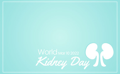 world kidney day vector illustration. Suitable for greeting card, poster and banner with copyspace