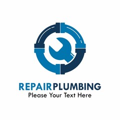 Repair plumbing logo template illustration