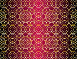 Pattern design vector of geometric flower shapes on solid on light and solid black color.