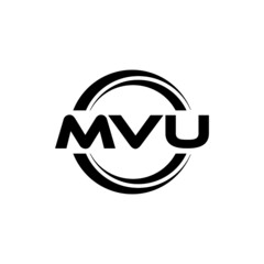 MVU letter logo design with white background in illustrator, vector logo modern alphabet font overlap style. calligraphy designs for logo, Poster, Invitation, etc.