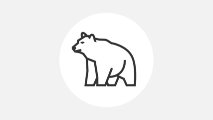 Contour linear curves image of a bear. Financial markets symbol