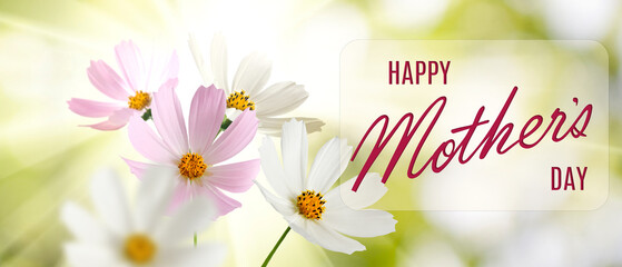 Mother's day greeting card with flowers and a greeting inscription