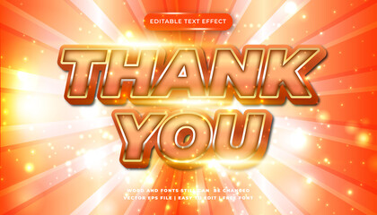 thank you editable text effect
