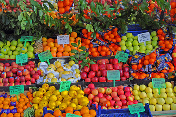 Variety of fruits in Istanbul