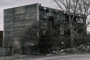 Destroyed building.
