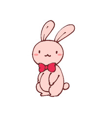 ゆるかわいいデフォルメうさぎのイラスト　